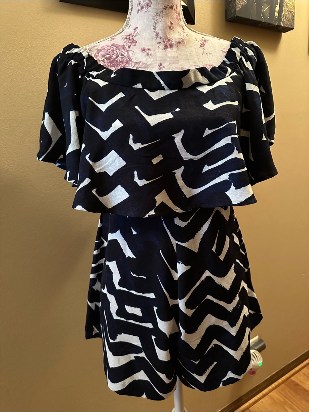 Akira Chicago Red Label Off the Shoulder Romper Sz S